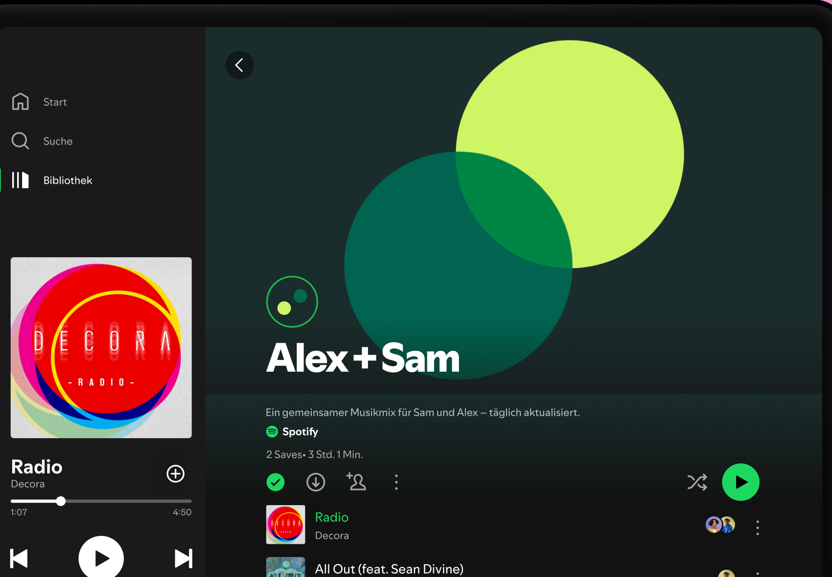 Spotify-Desktop: native UI, im Kern eine Webanwendung. Browsertechnologie ist Commodity geworden.